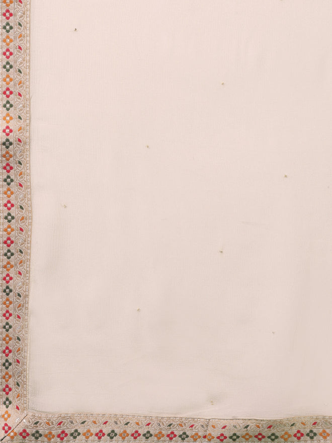 Cream Meena Jacquard Kurta Suit Set Product vendor