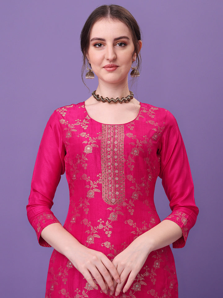 Pink Jacquard Kurta Suit Set Product vendor