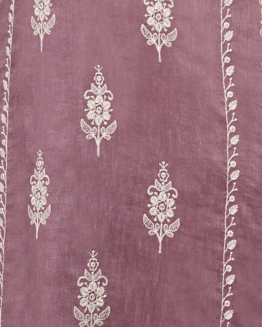 LAVENDER THREAD EMBROIDERY STRAIGHT KURTA WITH DYED TROUSERS AND EMBROIDERY DUPATTA