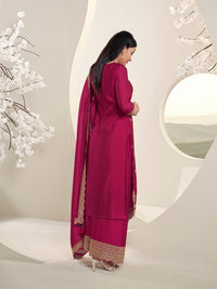 Rani Pink Designer Top Adorned with Exquisite Embroidered Palazzo Suit Set Product vendor