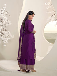 Purple Designer Top Adorned with Exquisite Embroidered Palazzo Suit Set Product vendor