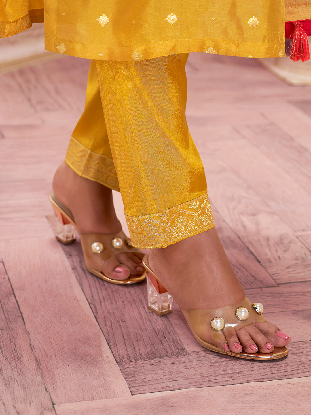 Yellow Jacquard Kurta Suit Set Product vendor