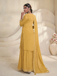 Yellow Jacquard Embroidered Sharara Suit Set Product vendor