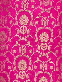 Pink Chinon Kurta Set with Jacquard and Zari Work, Paired with an Organza Dupatta