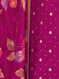Purple Dola Silk Kurta Set with Jacquard Work, Paired with a Dola Silk Digital Printed Dupatta