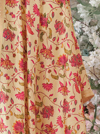 Off White Dola Silk Kurta Set with Jacquard Work, Paired with a Dola Silk Digital Printed Dupatta