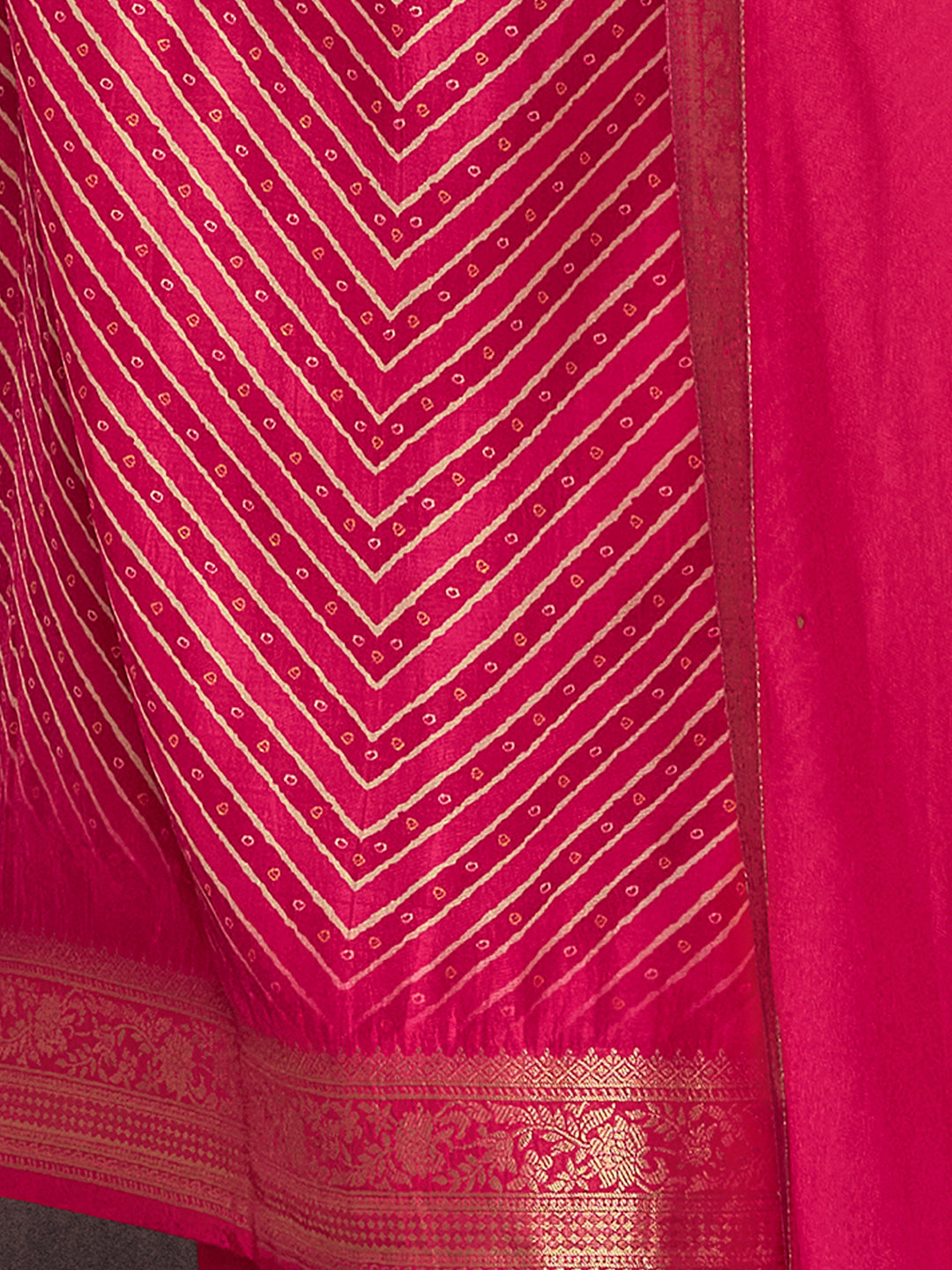 Crimson Pink Premium Dola Silk Suit with Ethnic Motifs & Jacquard Detailing