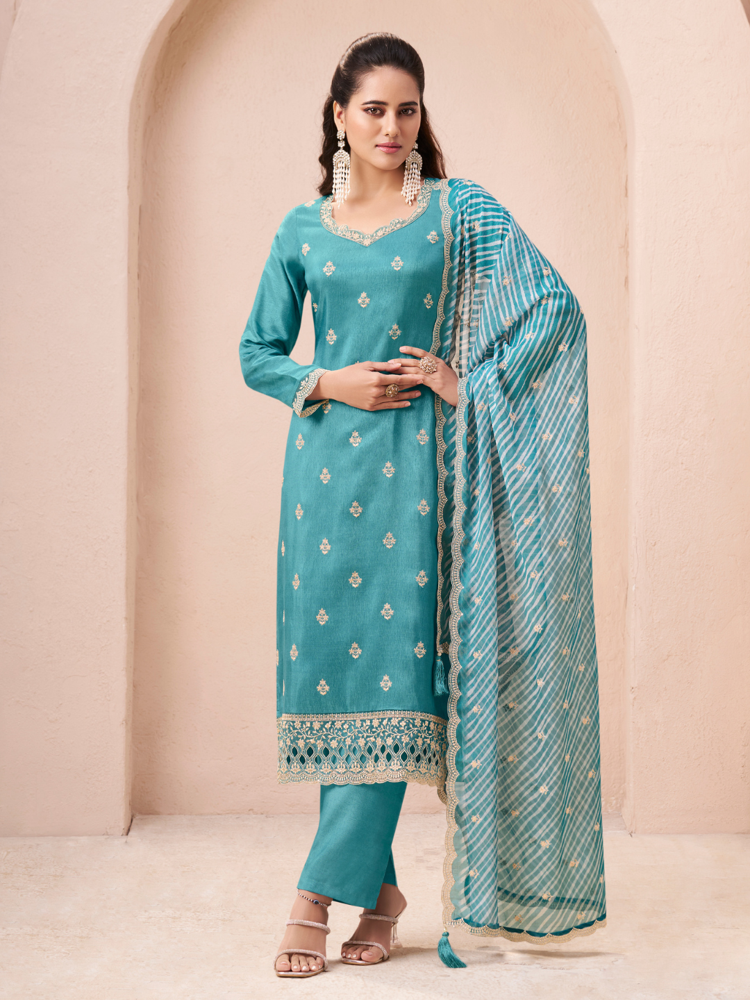 Green Silk with Digital Print Dupatta Unstitched Salwar Suit