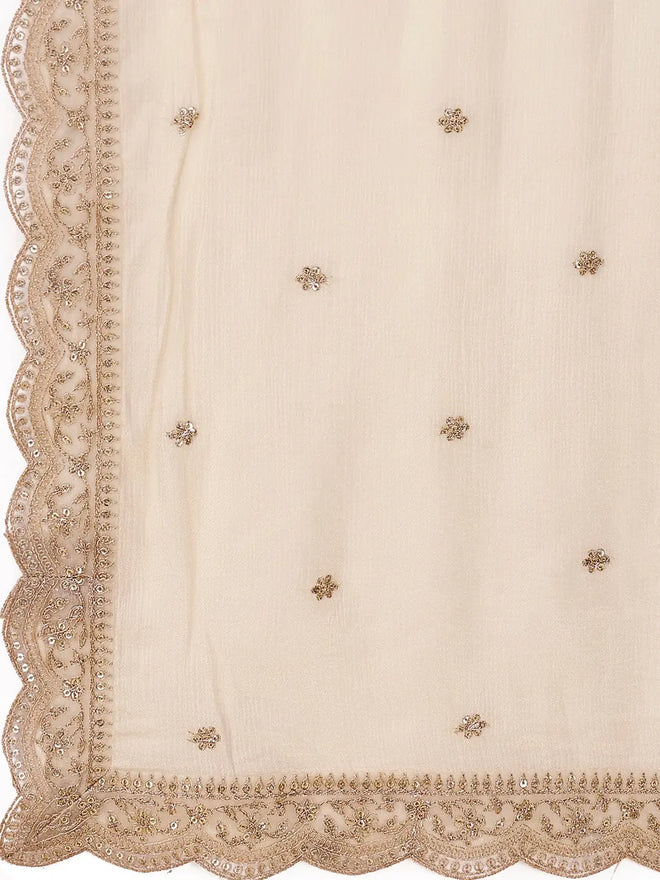 Off-White Jacquard Jaal-Work Sharara Suit Set