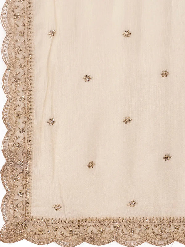 Off-White Jacquard Jaal-Work Sharara Suit Set