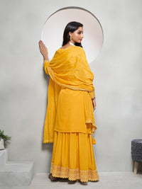 Yellow Jacquard with Embroidery Sharara Suit Set Product vendor