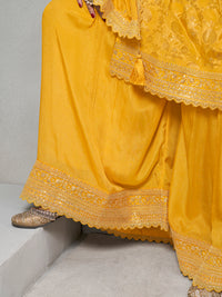 Yellow Jacquard with Embroidery Sharara Suit Set Product vendor