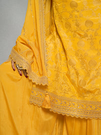 Yellow Jacquard with Embroidery Sharara Suit Set Product vendor