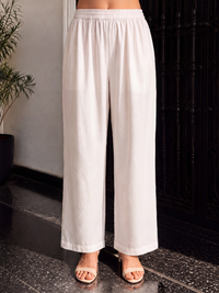 Women's Cream Linen Embellished Kurta with Trouser and Dupatta