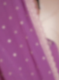 Twilight lavender Floral Pattern, Thread and Sequins Embroidered Sharara Suit Set