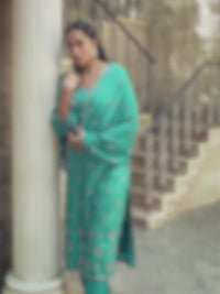 Digital Bandhani Printed Kurta with Trouser & Scalloped Dupatta