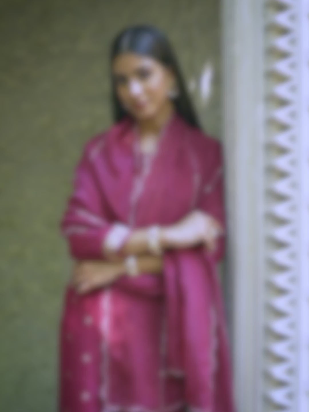 Light Wine Exquisite Placement Weaving Kurta Suit Set
