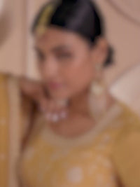 Yellow Floral Pattern, Thread and Sequins Embroidered Sharara Suit Set