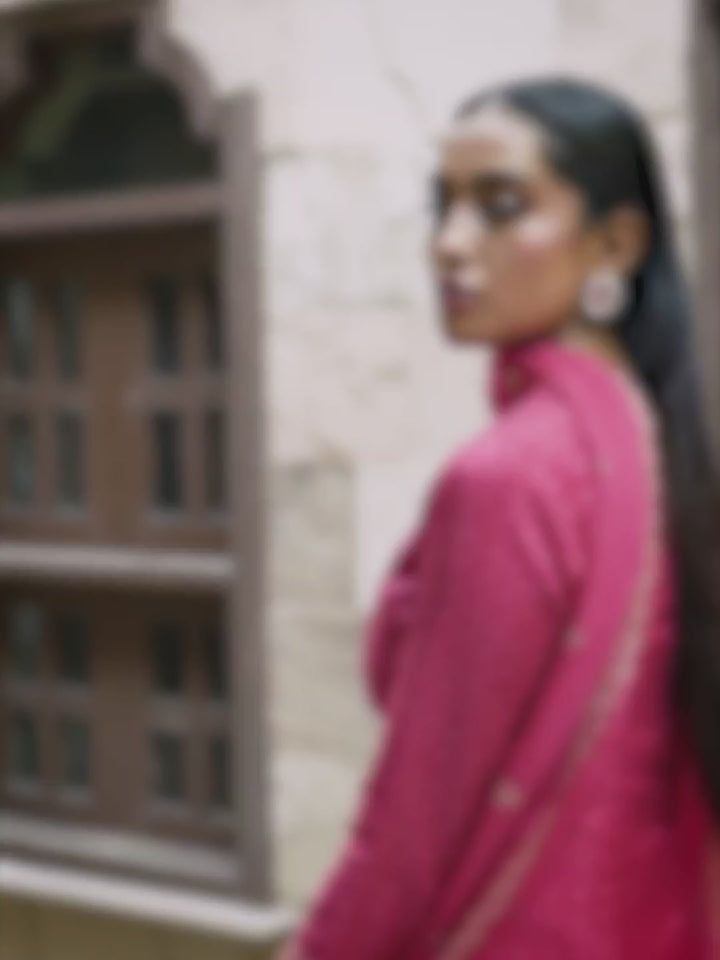 Digital Bandhni Printed Kurta with Trouser & Scalloped Dupatta